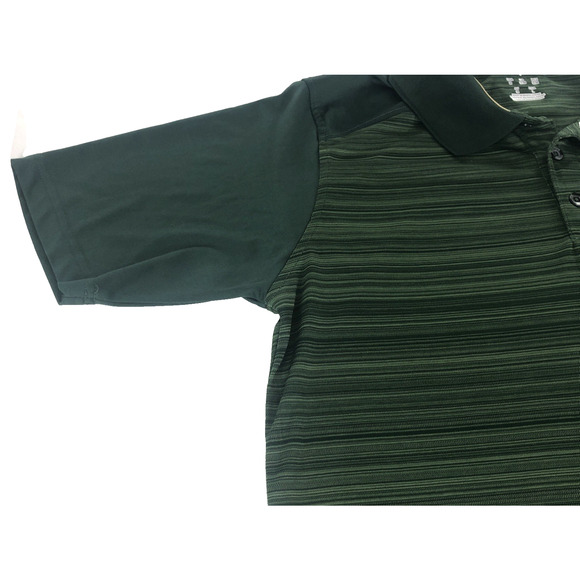 Champion NCAA USF Bulls Men's Polo Shirt Medium Green Striped Short Sleeve - Picture 3 of 10